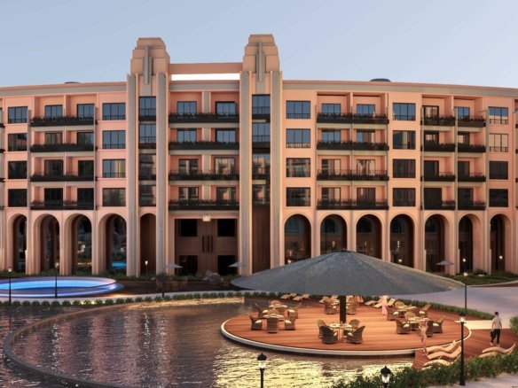 Hurghada apartment viewing checklist Front view of Atlantis Hurghada with contemporary architecture and modern Red Sea resort design.
