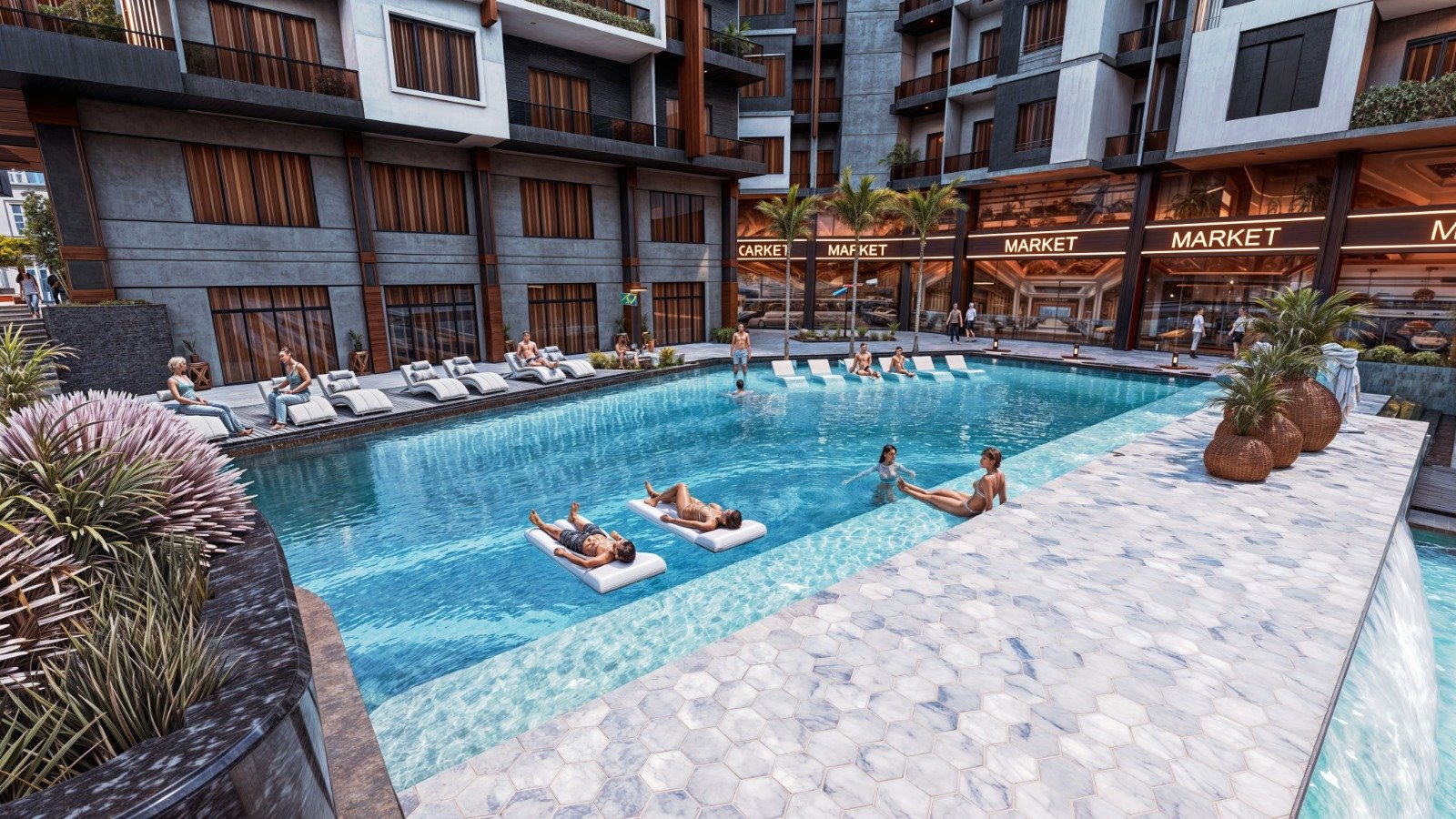 Modern 2-bedroom apartment with mountain view at Iconic Resort Hurghada