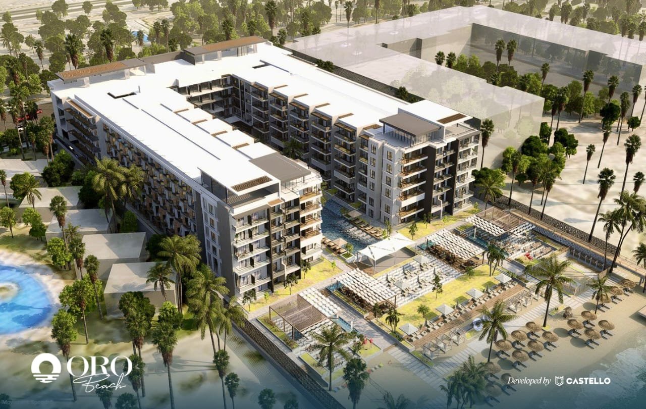 Front view of Oro Beach Resort showcasing elegant modern architecture and luxurious seaside design.