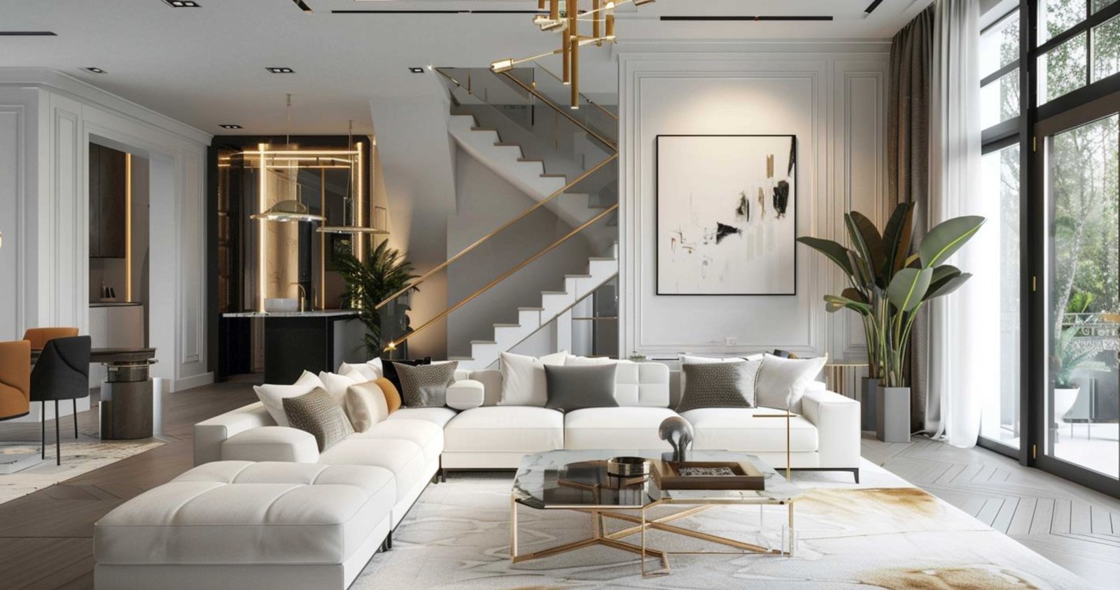 Elegant interior of an Atlantis Hurghada apartment featuring modern kitchen and luxury finishes.