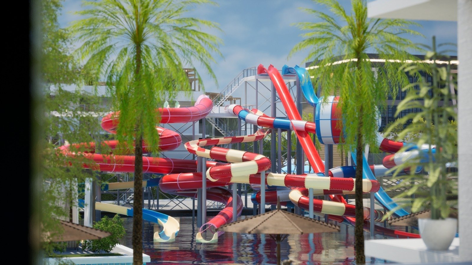 Aerial view of Holidays Park Hurghada