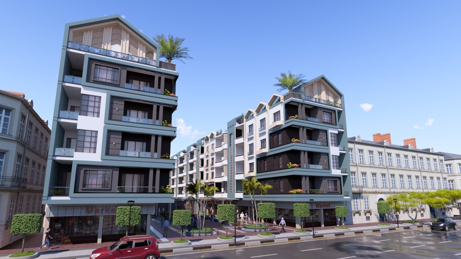 Modern ground floor one-bedroom apartment with pool view at Hurghada Heights Resort