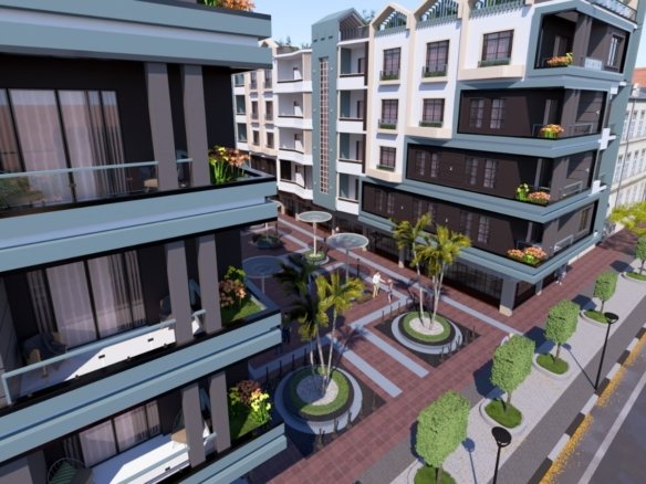Front view of Hurghada Heights on the Promenade featuring elegant modern design and sea-inspired architecture.