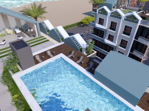 Luxury pool area at Hurghada Heights on the Promenade surrounded by palm trees and sea breeze.