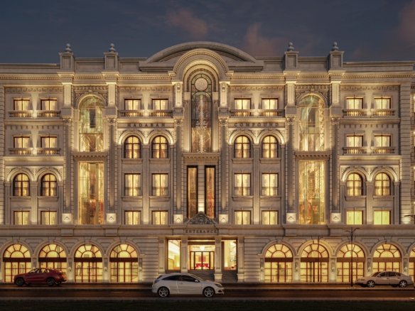 Almeria Hurghada Front view of Almaria Project showcasing elegant modern architecture and luxurious residential design.