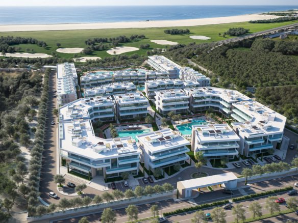 Luxury pool area at Soulferyo Sahl Hasheesh surrounded by palm trees and Red Sea views.