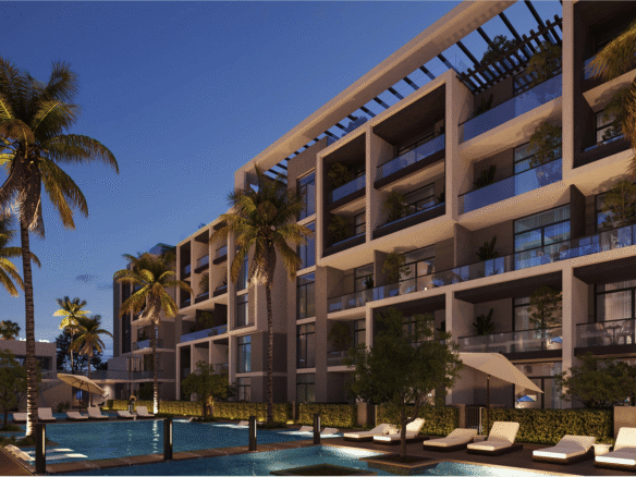 1 Bedroom apartment for sale in Clan Hurghada Landscaped green areas and walking paths at Clan Residents Hurghada