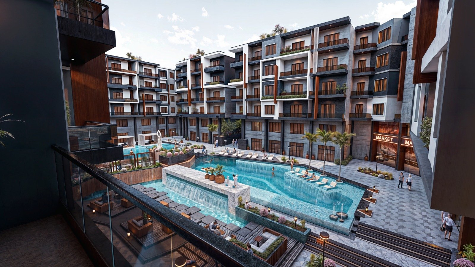 Family-oriented apartment living environment in Iconic Resort