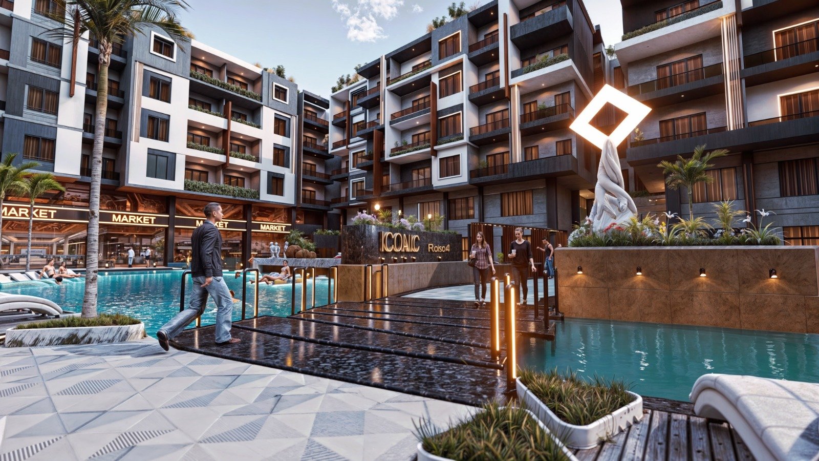 three-bedroom apartment Comfortable living spaces inside Iconic Resort