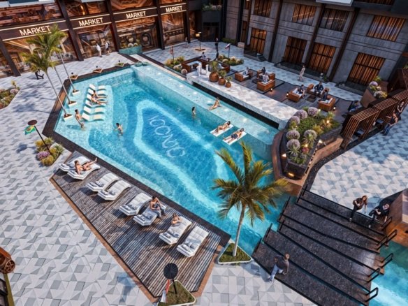 two-bedroom apartment Iconic Resort Hurghada featuring a spacious layout and modern residential design