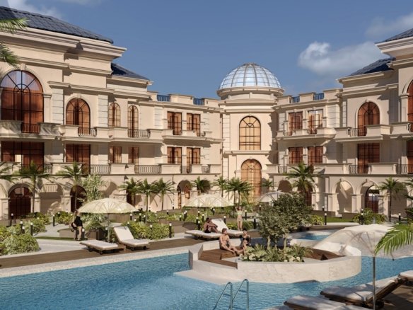 Swimming pool and resort amenities at Aurora Palace Magawish Hurghada apartments