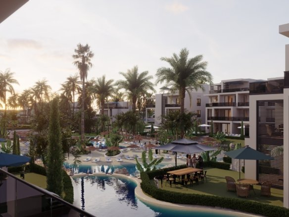 Modern living room at ONE7 Residence apartment