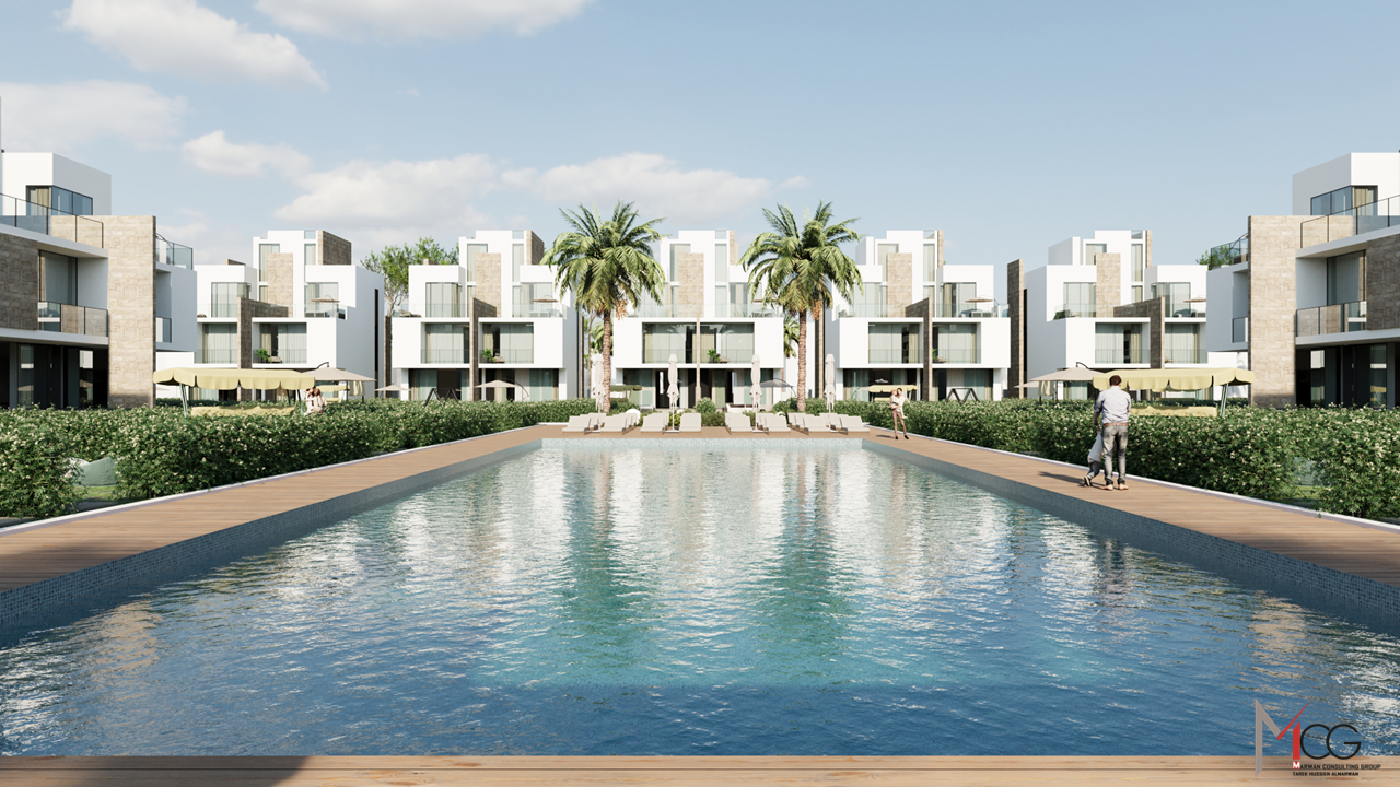 Long Beach Residence Hurghada Aerial View Hurghada Red Sea investment apartments at Long Beach Residence aerial perspective