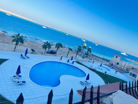 Sea view balcony in The View Residence Hurghada apartments for sale