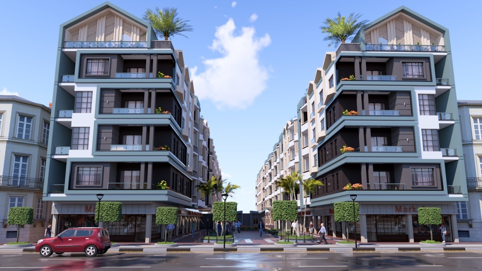 Studio apartment for sale in Hurghada Heights Hurghada Promenade view from Hurghada Heights