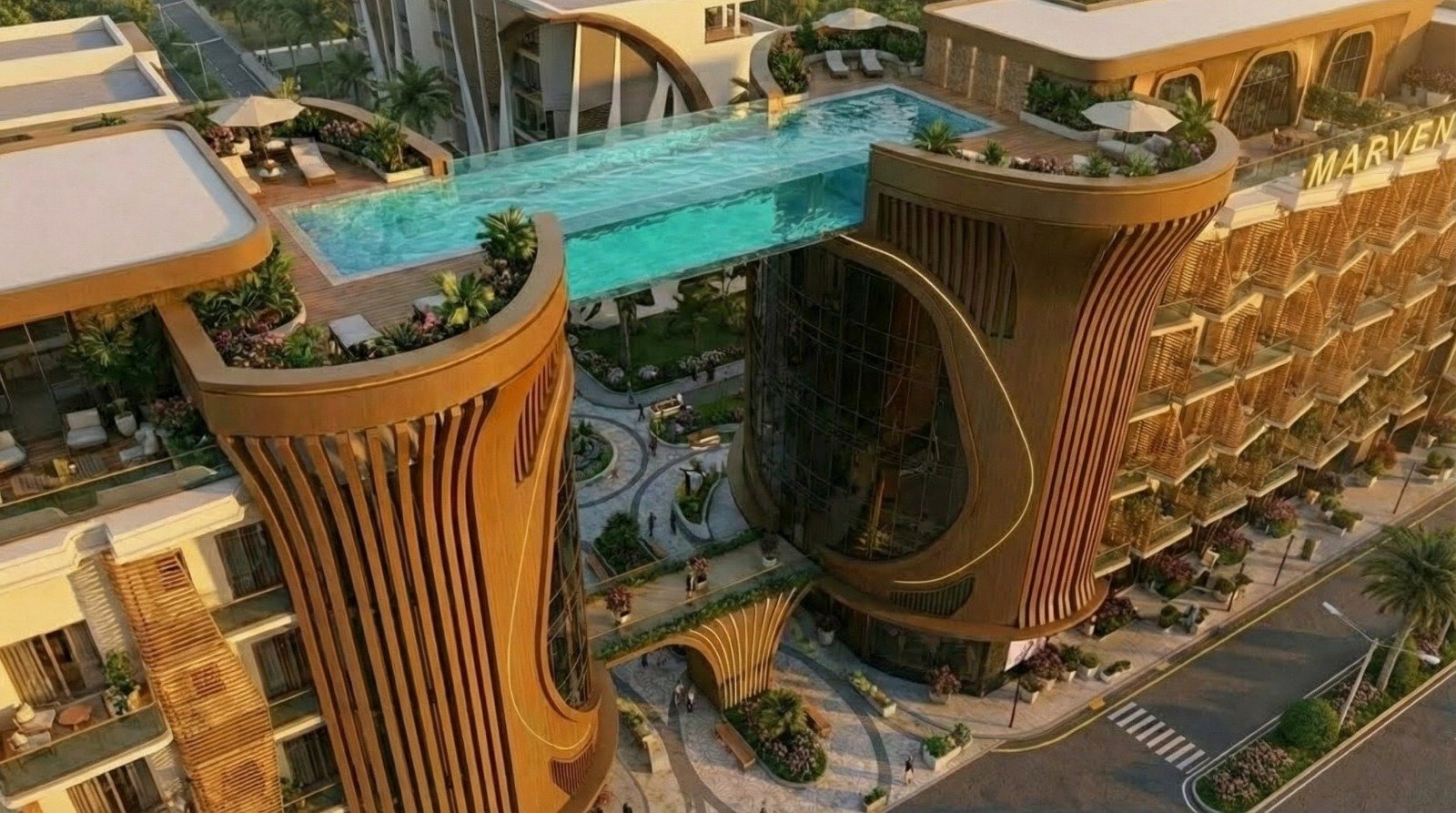 Swimming pool area at Marvento Resort Hurghada