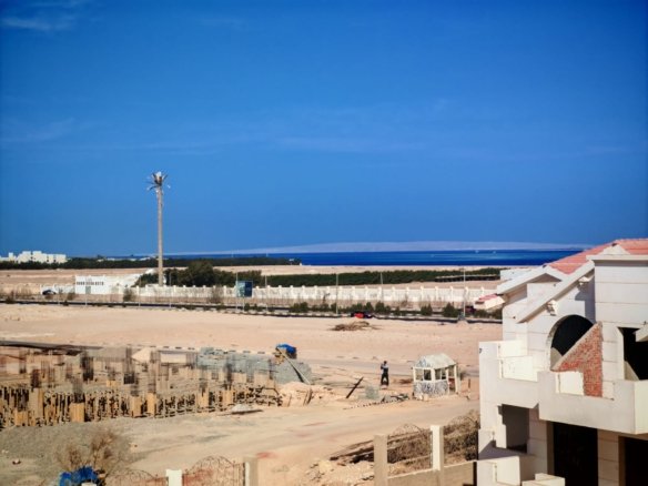 Aerial view of Aurora Palace Magawish Hurghada residential development near Red Sea