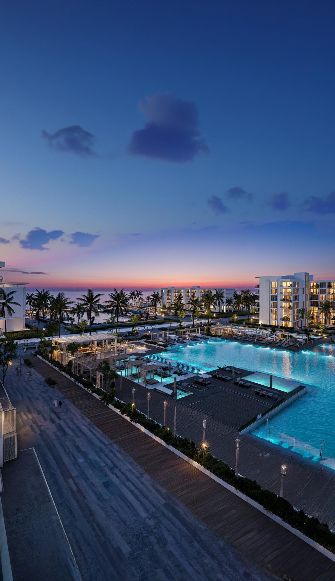 Riva Beachfront District Hurghada private beach view