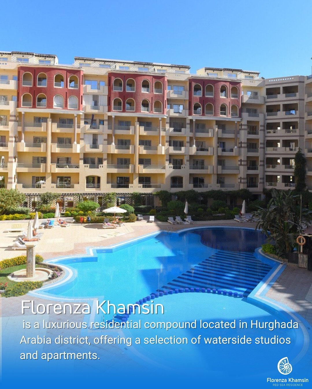 Spacious pool level studio for sale at Florenza Khamsin Hurghada