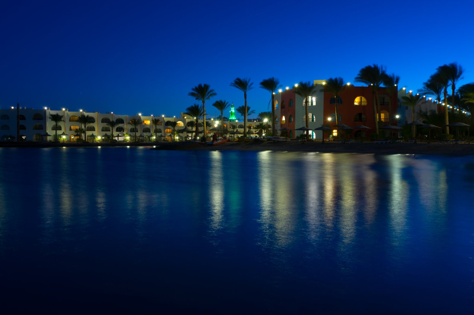 Waterfront restaurants and yachts at Hurghada Marina