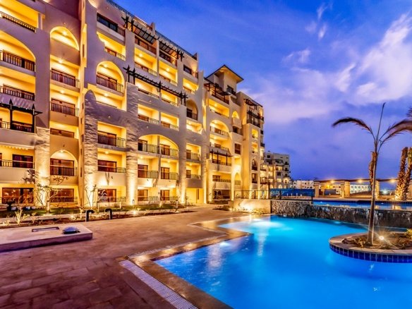 Master bedroom in a luxury penthouse at Al Dau Heights Hurghada.