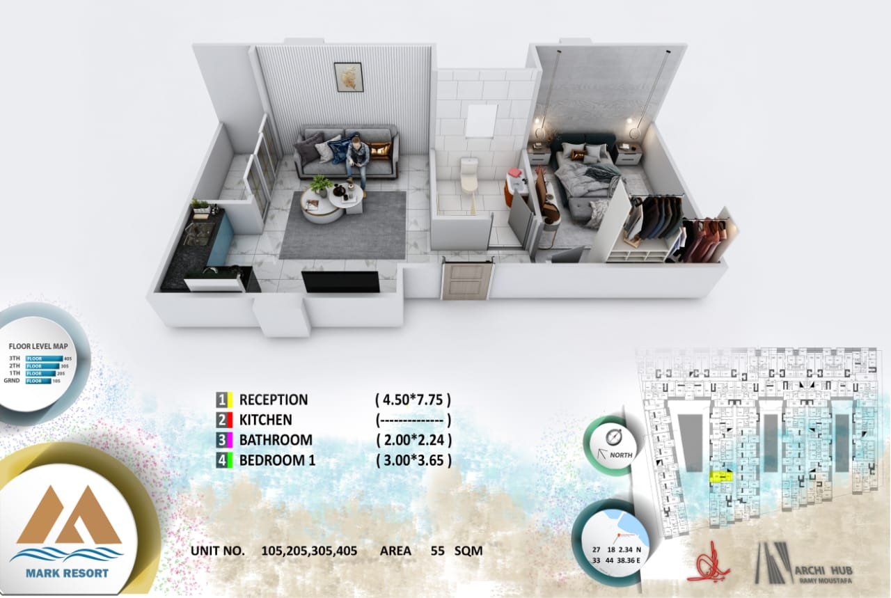 1BR apartment for sale in Mark Resort Hurghada 1BR apartment for sale in Mark Resort Hurghada