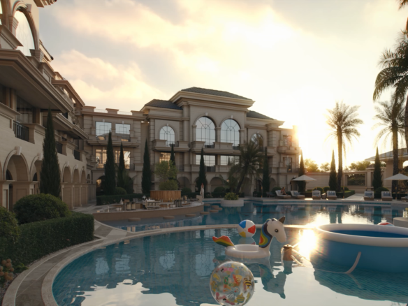1BR apartment for sale in Aurora Hurghada Aurora Palace Magawish Private balcony view from Aurora Palace apartment in Magawish Hurghada