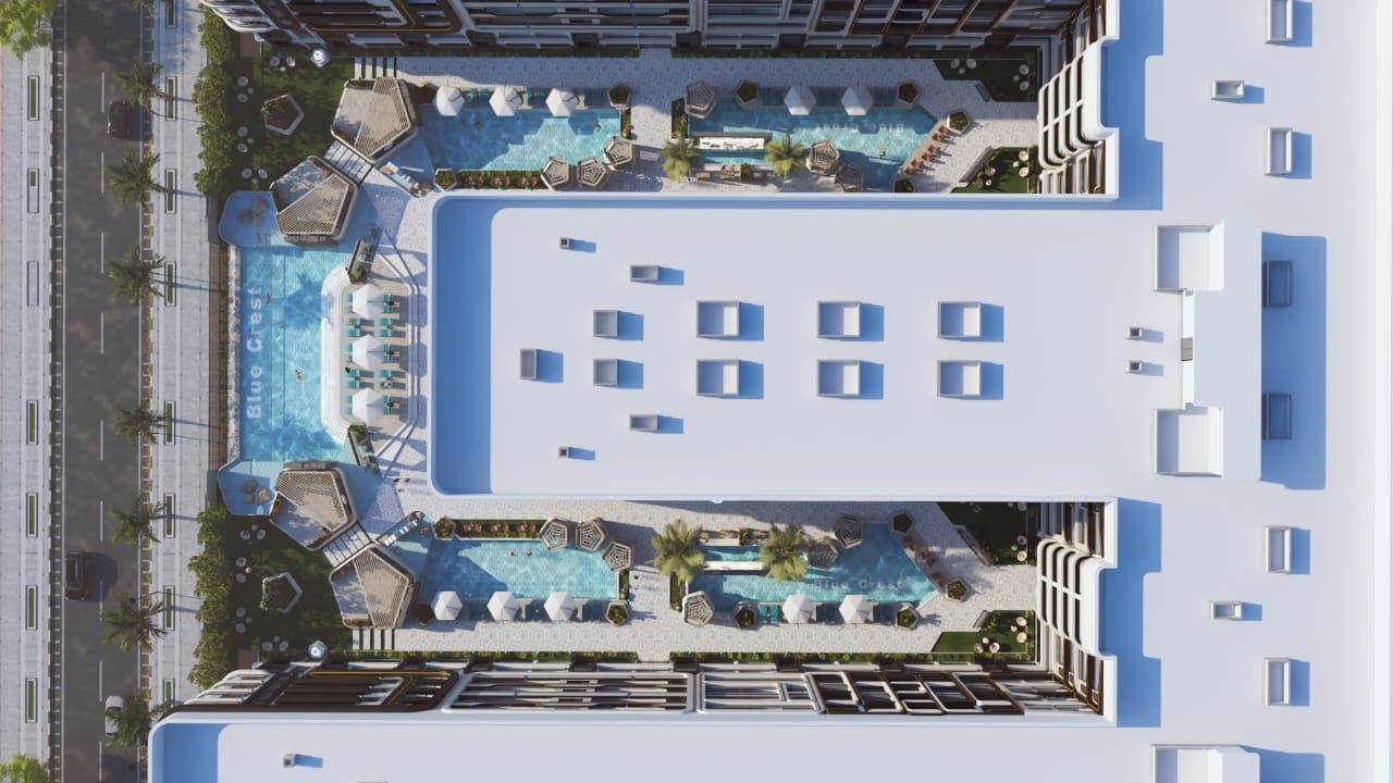 2 Bedroom Residential Suites Blue Crest Spacious 2 bedroom apartment interior design with wide balcony windows
