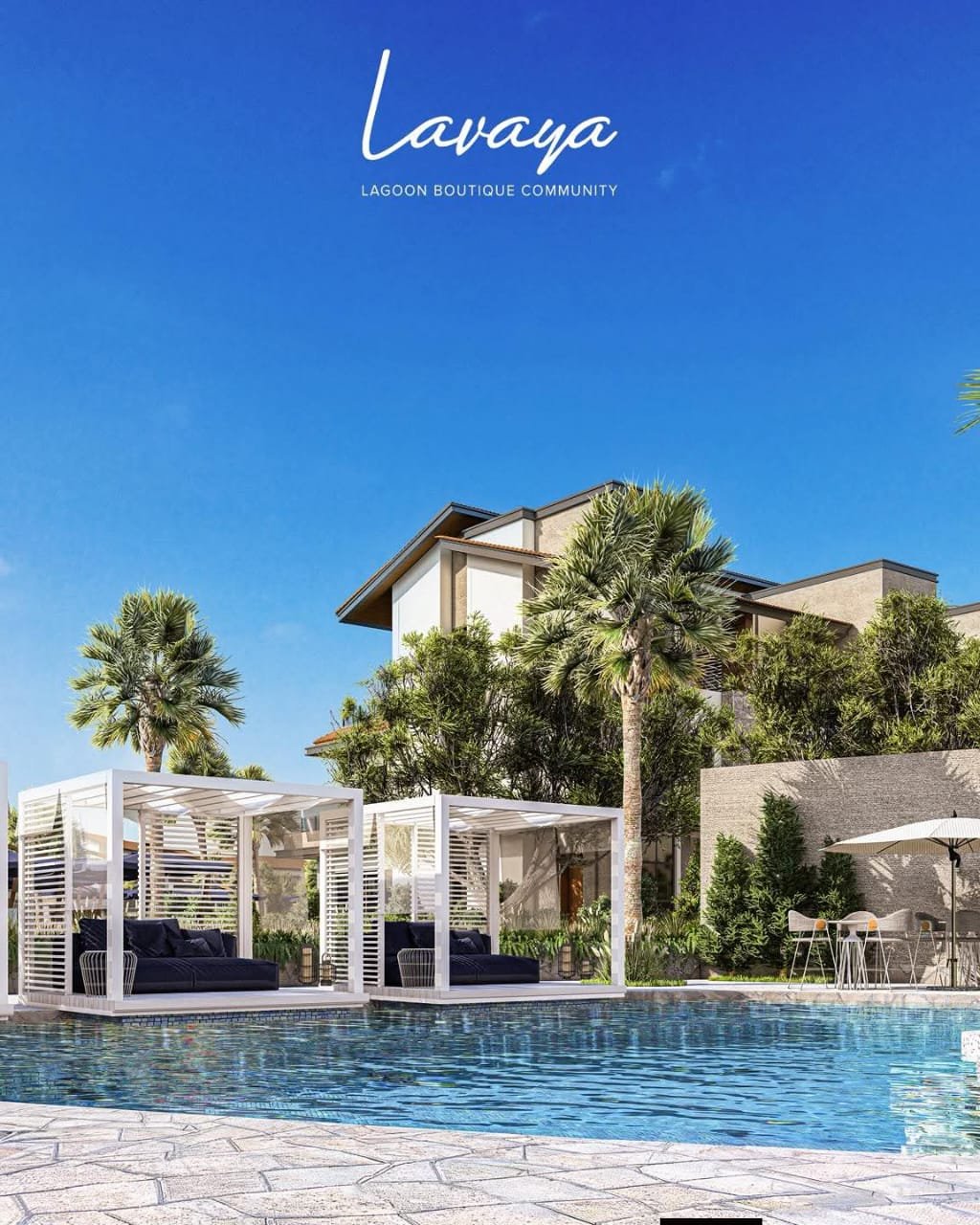Lavaya boutique lagoon community in Hurghada featuring modern luxury apartments with waterfront views.
