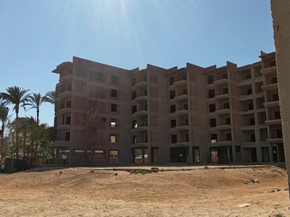 Panoramic masterplan aerial view of Sea Breeze Hurghada resort with sea view