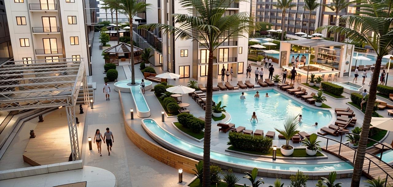 2 Bedroom apartment for sale in Hayat Beach Resort Hurghada Private sandy beach at Hayat Beach Resort Hurghada luxury resort apartments for sale Hurghada