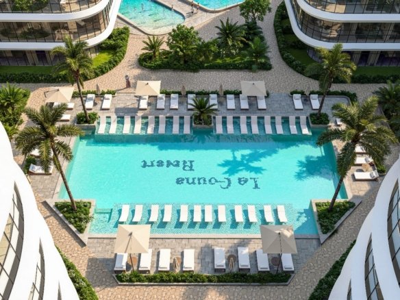 1BR apartment for sale in La Gouna Resort Hurghada Swimming pool area at La Gouna Resort Hurghada
