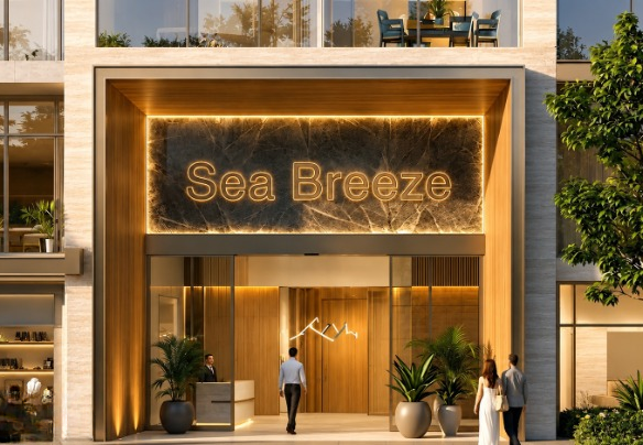 On-site commercial amenities cafes and shops at Sea Breeze Hurghada