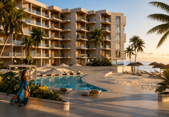 Large swimming pool and relaxed sun deck at Sea Breeze Hurghada