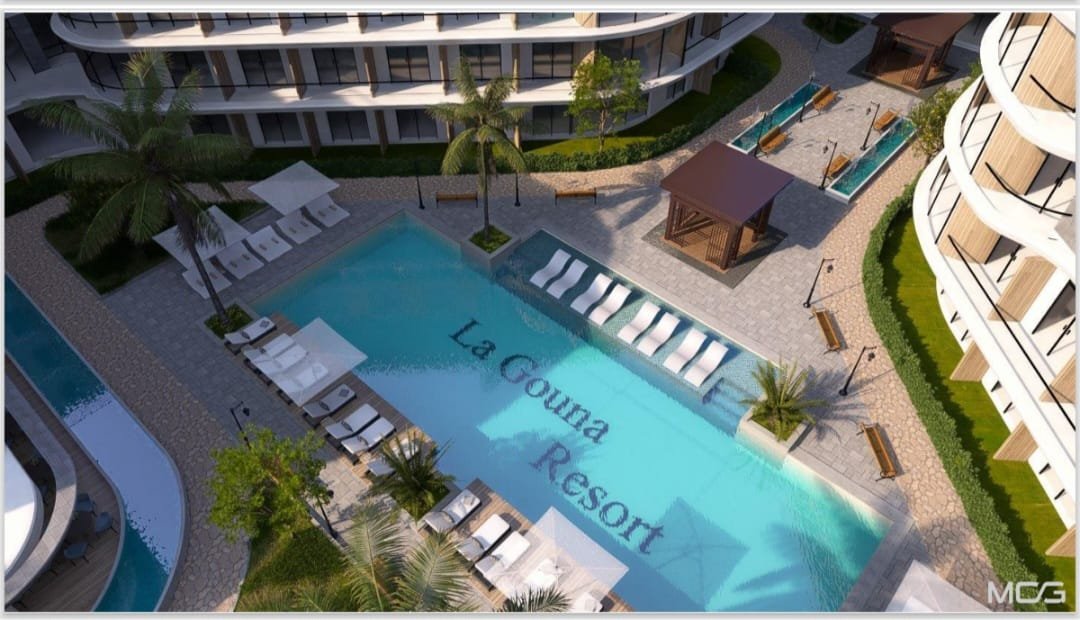 Les appartements à La Gouna Resort Hurghada avec vue sur les piscines et les espaces paysagers près d’El Gouna.