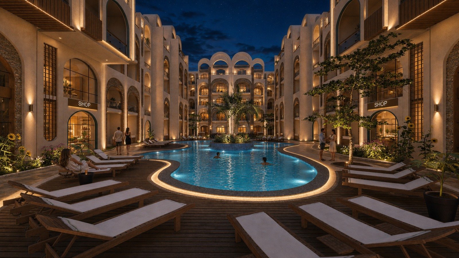 Welcoming reception lobby and concierge desk at Amarina Soul Magwish Hurghada.