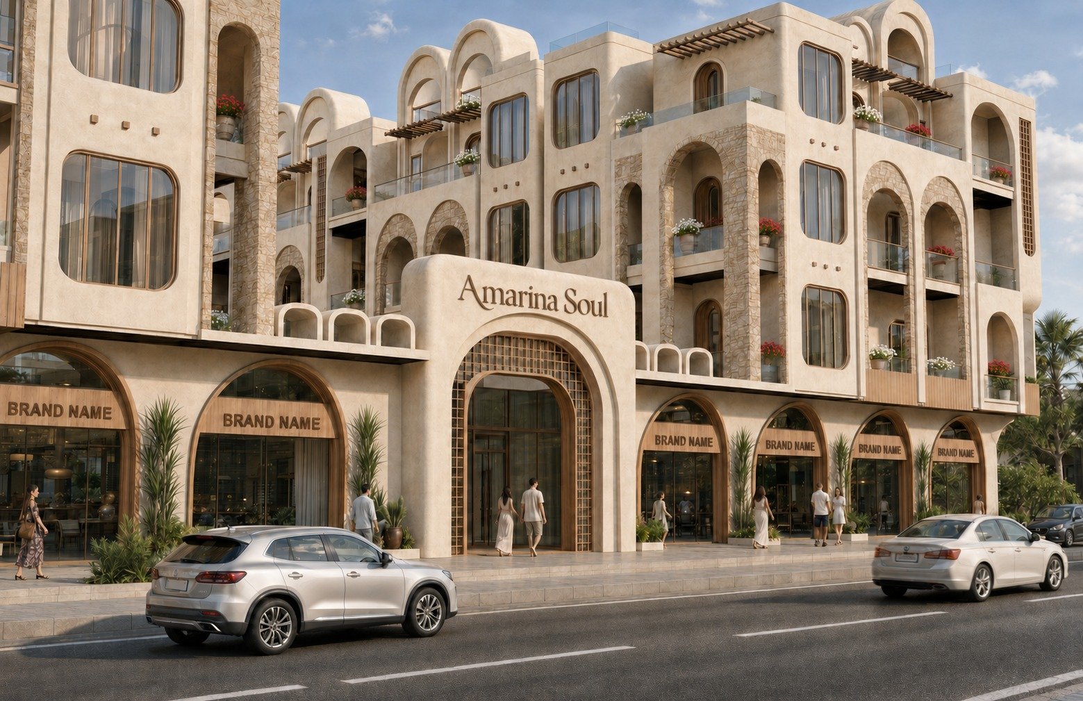 Commercial shops and retail units available at Amarina Soul Magwish Hurghada.