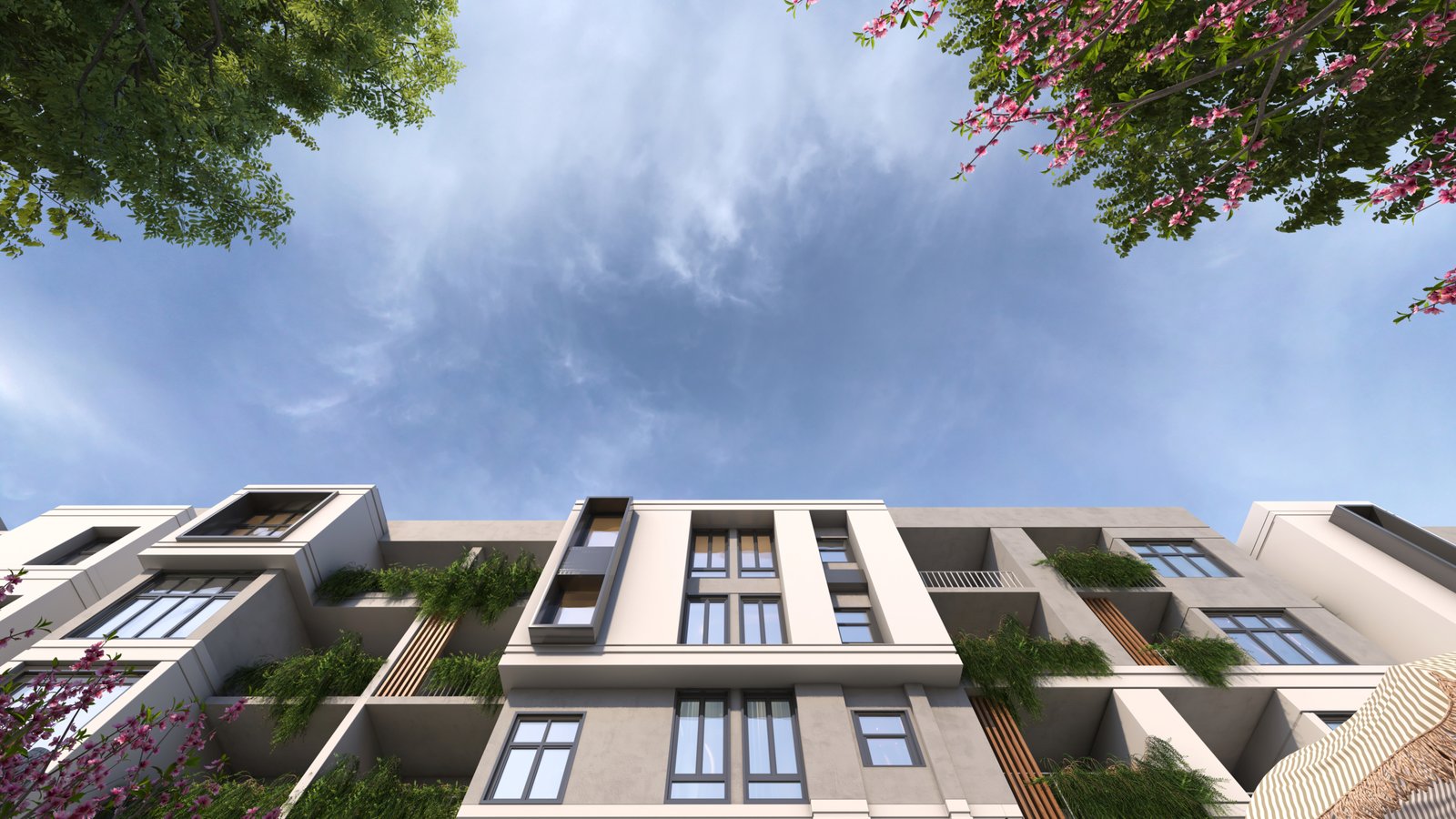 Premium rooftop penthouse terrace with panoramic sea views and outdoor jacuzzi lounge setup.