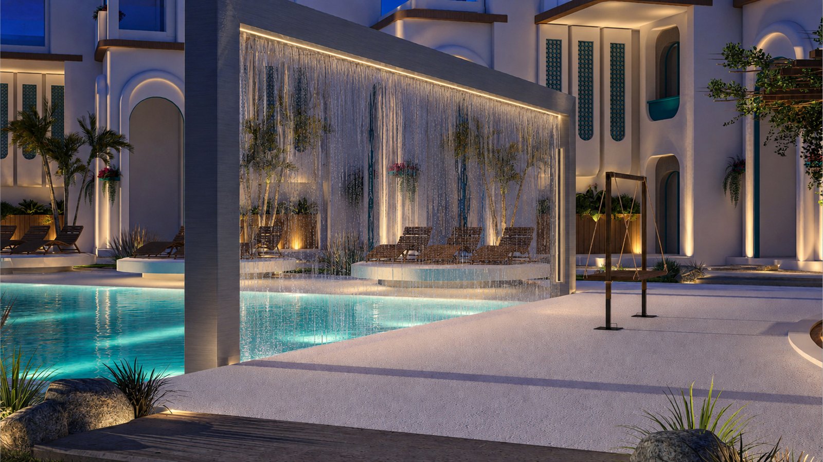 1 Bedroom apartment for sale in Athena Resort Hurghada Modern living room design in a 1 bedroom apartment at Athena Resort Hurghada