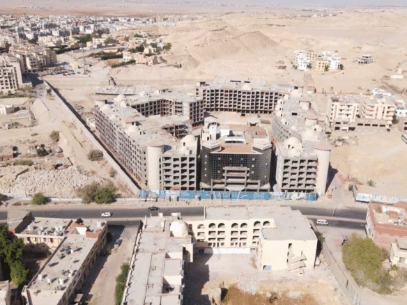 Construction progress at Atlantis Resort Hurghada on Hadaba Road