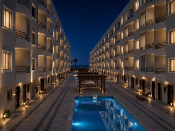 Grand Rock Resort Hurghada apartments on El Mamsha road exterior view